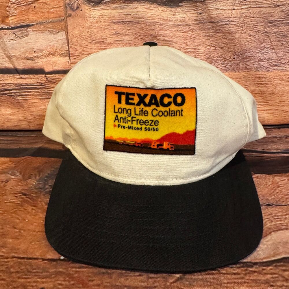 Swingster Texaco Long Life Coolant Hat Snapback Men's Adjustable Cream Black